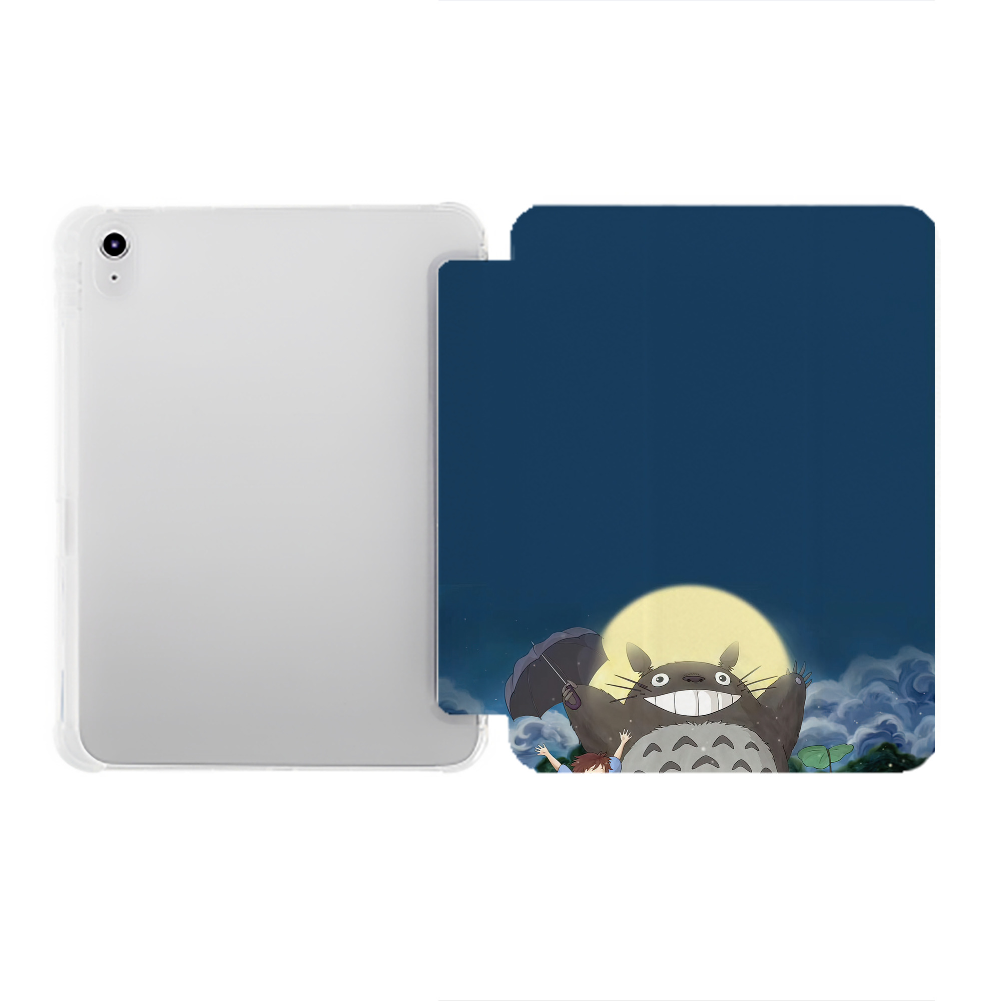 （画像用） となりのトトロ 草壁メイ 草壁サツキ My Neighbor Totoro Satsuki Kusakabe Mei Kusakabe IPad ケース ペン収納付き 三つ折りスタンド PUレザー×シリコン 対応機種9.5/10.5/10.9インチ